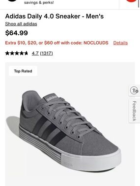 adidas Men’s Low-Top Sneakers in Gray and Black